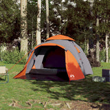 Vidaxl Dome Tent de 3 personas Liberación rápida de gris y naranja