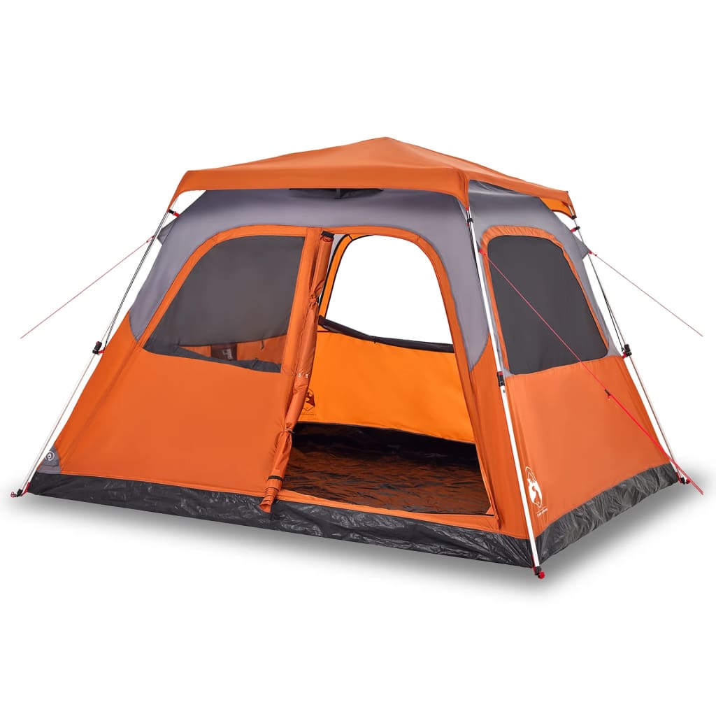 Vidaxl Dome Tent 6-osobowy szybki wydawanie Grey i Orange