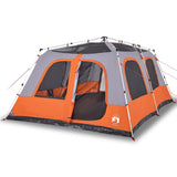 Vidaxl Dome Stan 10-Person Rychlé uvolnění šedé a oranžové