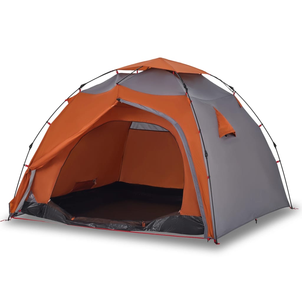 VidaXL Dome tent 4-person fast release gray and orange