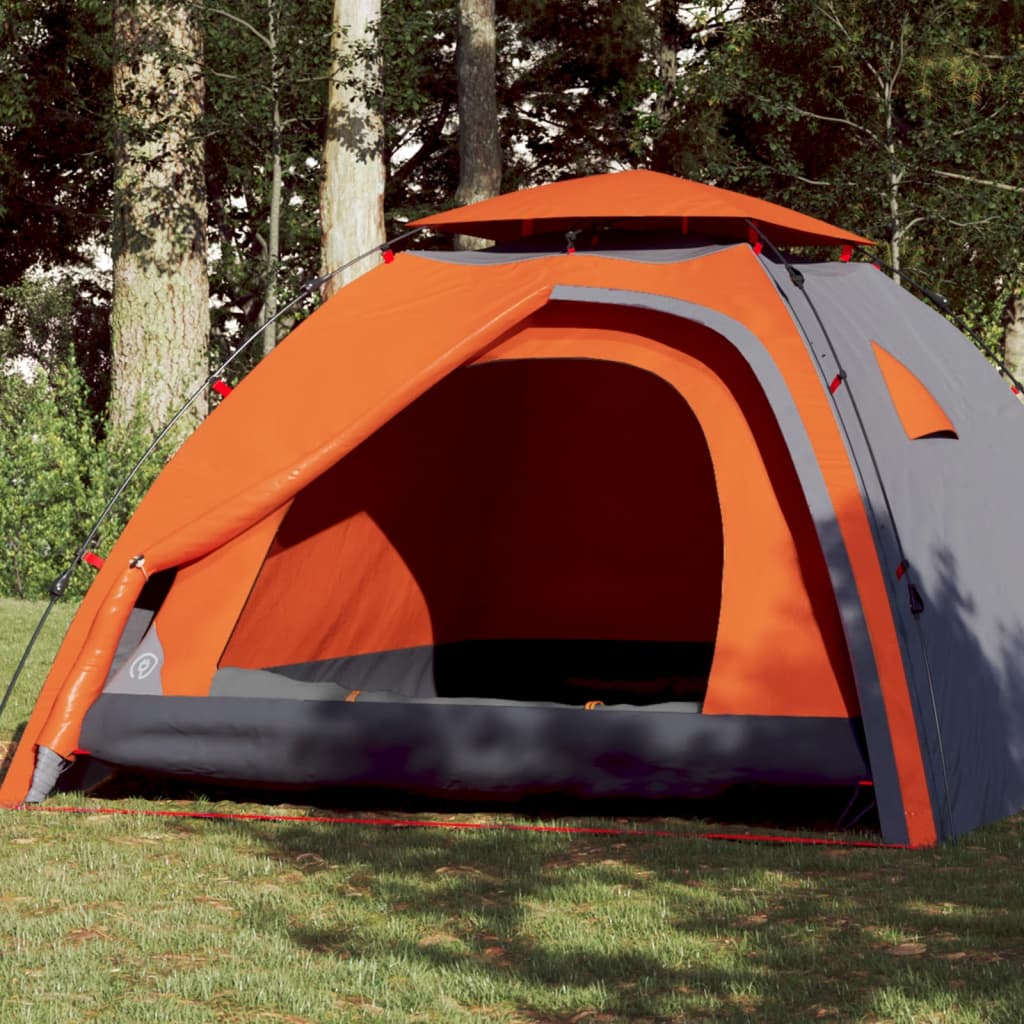 Vidaxl Dome Tent 4 Personne Fast Release Gray et Orange