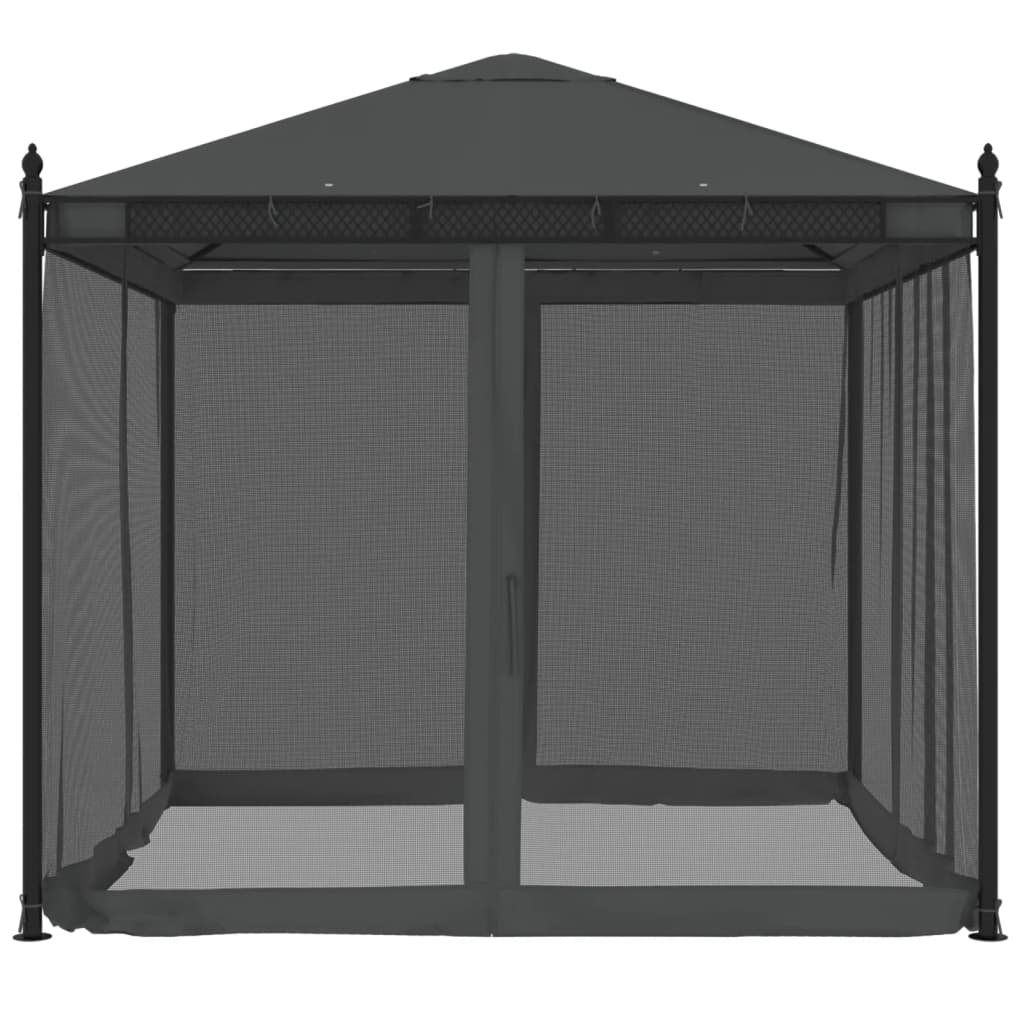 Vidaxl arbor mat Säitewänn vu mesh 2.93x2.93M Stahr anthracite -Colored