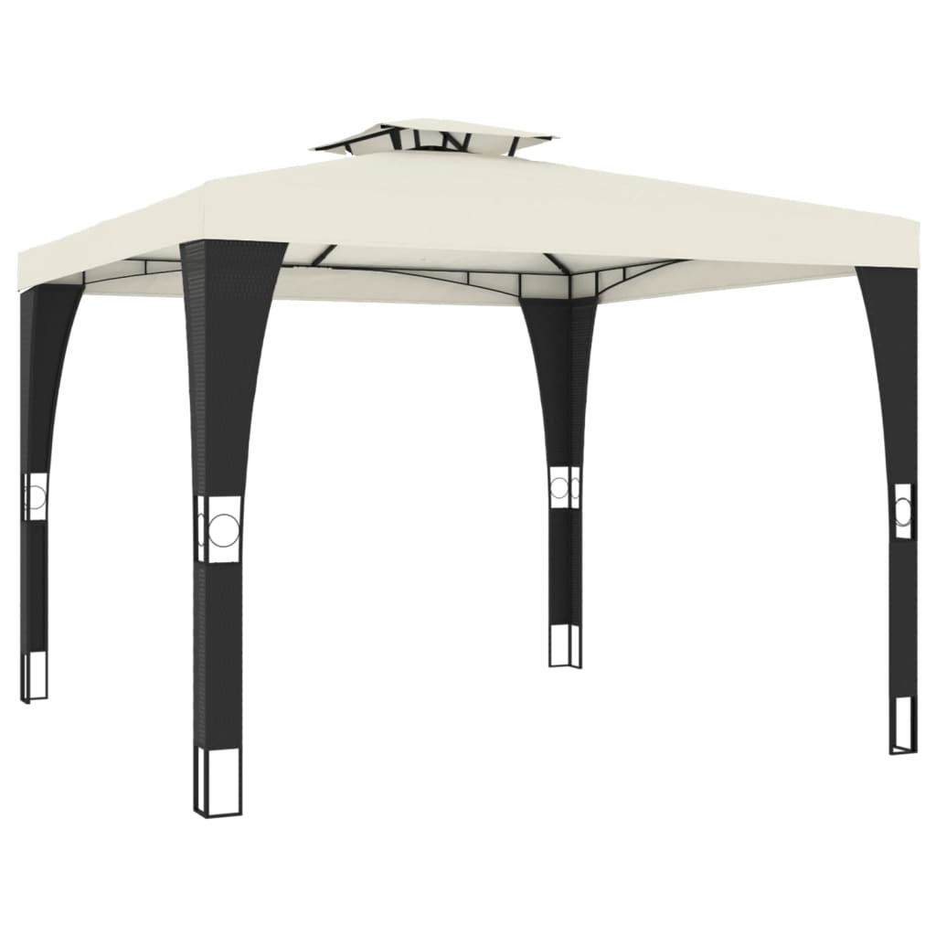 Gazebo Vidaxx à double toit 2,98x2,98 m en acier couleur crème
