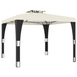 Gazebo Vidaxx à double toit 2,98x2,98 m en acier couleur crème
