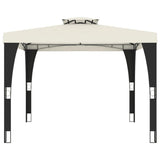 Gazebo Vidaxx à double toit 2,98x2,98 m en acier couleur crème