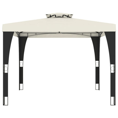 Gazebo Vidaxx à double toit 2,98x2,98 m en acier couleur crème