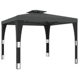 Gazebo Vidaxl à double toit 2,98x2,98 m acier anthracite