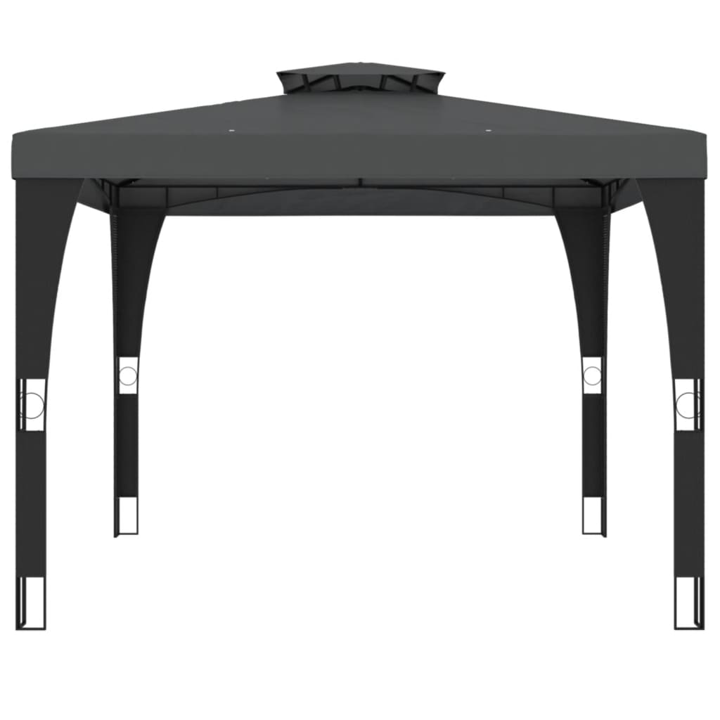 Gazebo Vidaxl à double toit 2,98x2,98 m acier anthracite