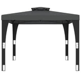 Gazebo Vidaxl à double toit 2,98x2,98 m acier anthracite