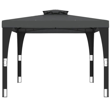 Gazebo Vidaxl à double toit 2,98x2,98 m acier anthracite