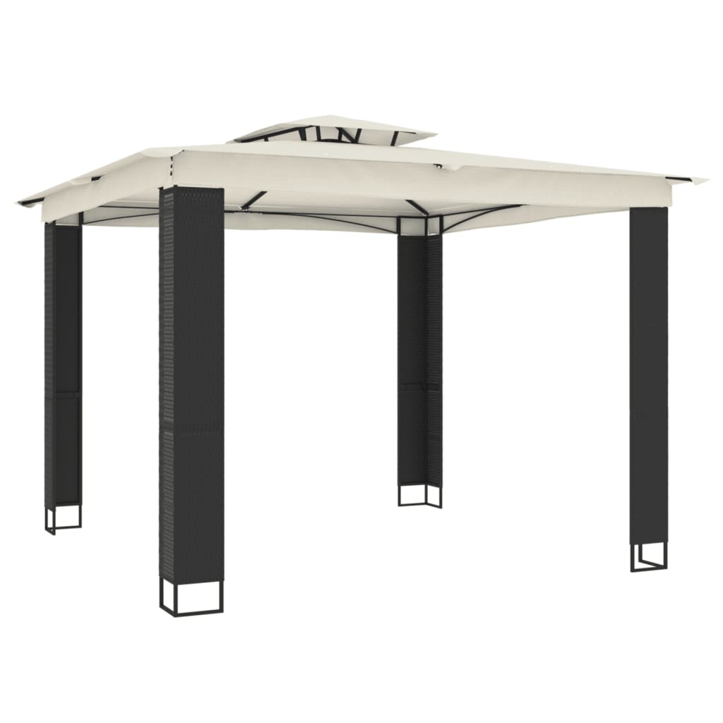 Gazebo Vidaxx à double toit 2,94x2,94 m en acier couleur crème