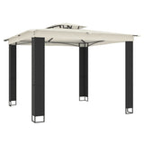 Gazebo Vidaxx à double toit 2,94x2,94 m en acier couleur crème