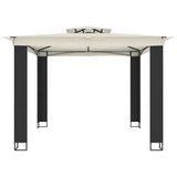 Gazebo Vidaxx à double toit 2,94x2,94 m en acier couleur crème