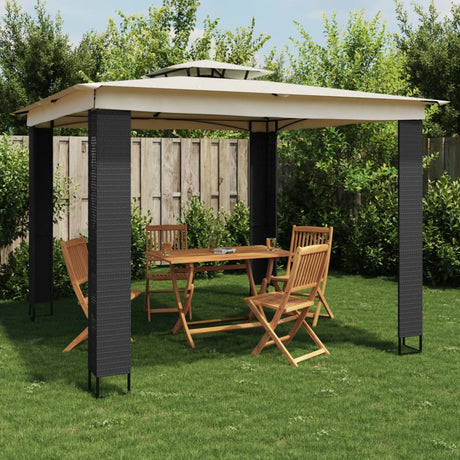 Gazebo Vidaxx à double toit 2,94x2,94 m en acier couleur crème