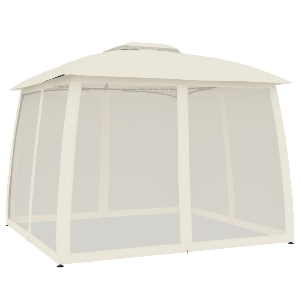 Parois latérales du gazebo Vidaxx en maille et double toit 2,93x2,93 m acier crème