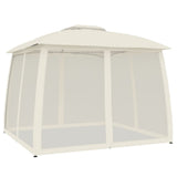 Parois latérales du gazebo Vidaxx en maille et double toit 2,93x2,93 m acier crème