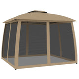 Parois latérales du gazebo Vidaxx en maille et double toit 2,93x2,93 m acier taupe