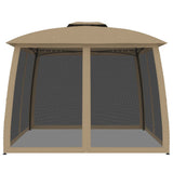 Parois latérales du gazebo Vidaxx en maille et double toit 2,93x2,93 m acier taupe