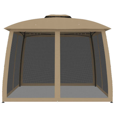 Parois latérales du gazebo Vidaxx en maille et double toit 2,93x2,93 m acier taupe