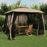 Parois latérales du gazebo Vidaxx en maille et double toit 2,93x2,93 m acier taupe
