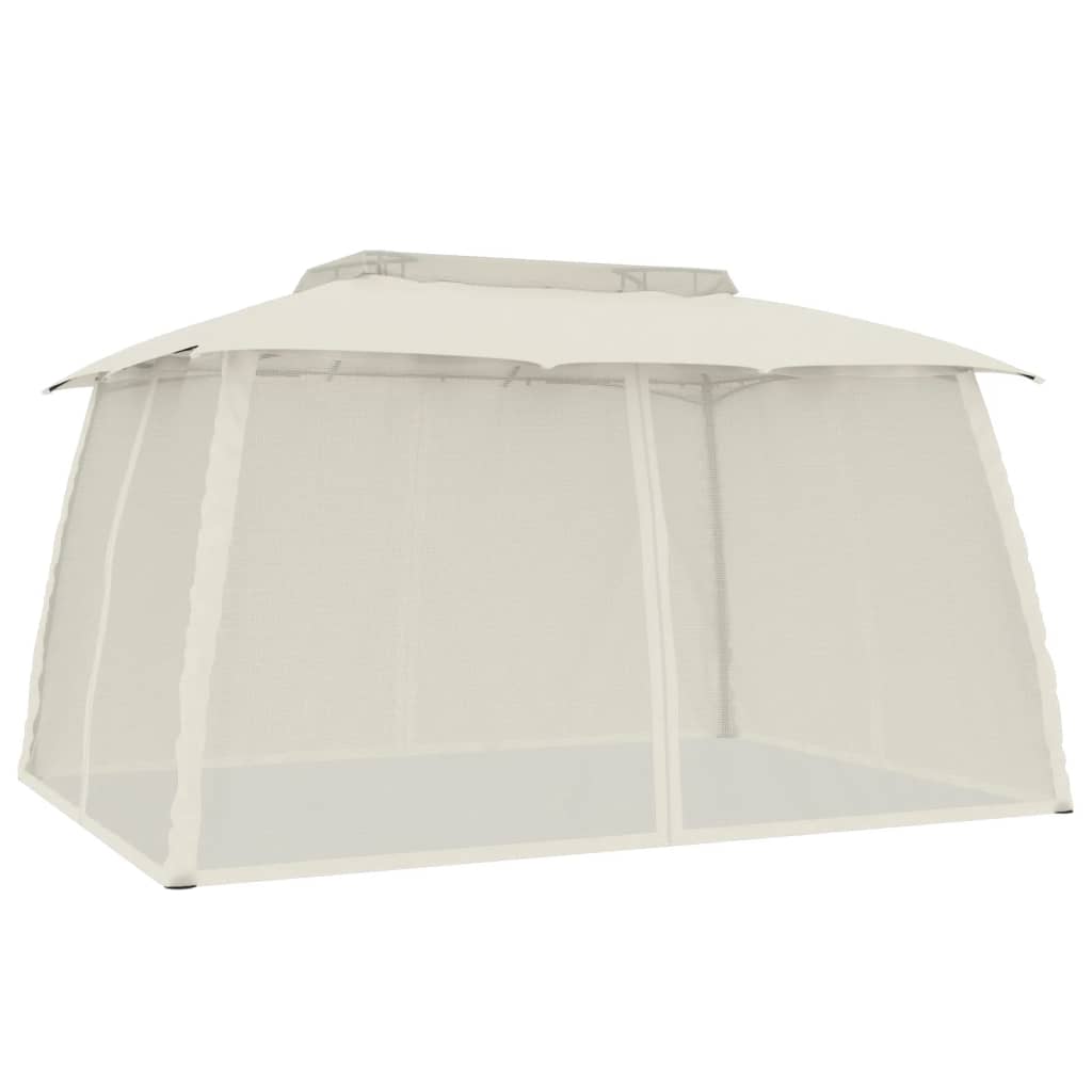 Parois latérales du gazebo Vidaxx en maille et double toit 3,93x2,93 m acier crème