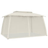 Parois latérales du gazebo Vidaxx en maille et double toit 3,93x2,93 m acier crème