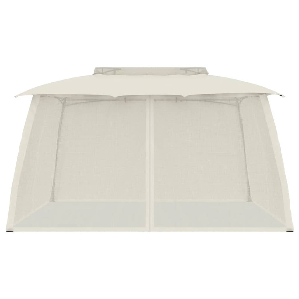Parois latérales du gazebo Vidaxx en maille et double toit 3,93x2,93 m acier crème
