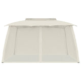 VidaXL arbor side walls of mesh and double roof 3.93x2.93 m steel cream