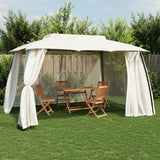 Parois latérales du gazebo Vidaxx en maille et double toit 3,93x2,93 m acier crème