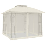Parois latérales du gazebo Vidaxx en maille et double toit 2,94x2,94 m acier crème