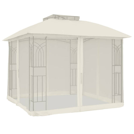 Parois latérales du gazebo Vidaxx en maille et double toit 2,94x2,94 m acier crème
