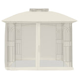 Parois latérales du gazebo Vidaxx en maille et double toit 2,94x2,94 m acier crème