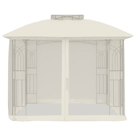 Parois latérales du gazebo Vidaxx en maille et double toit 2,94x2,94 m acier crème