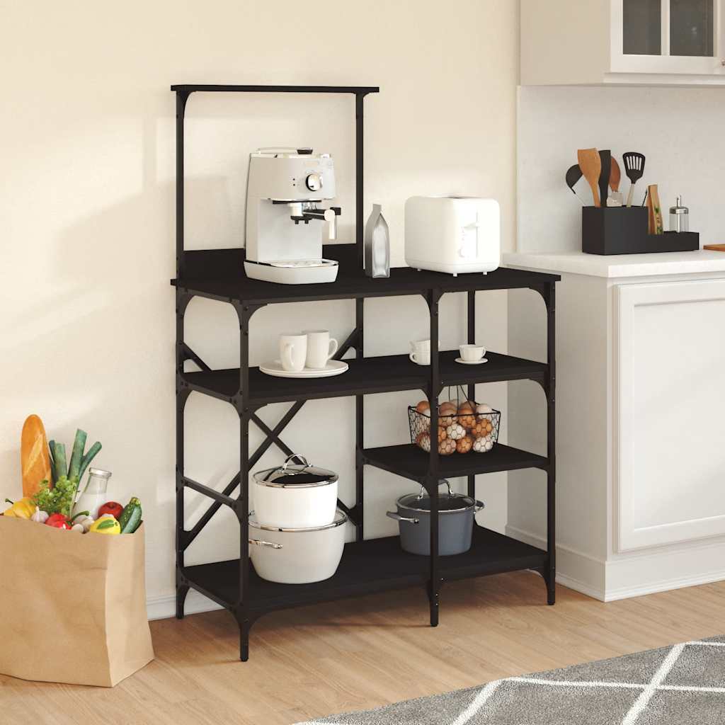 Vidaxx étagère de boulangerie 90x40x132 cm finition bois et métal noir