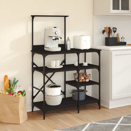Vidaxx étagère de boulangerie 90x40x132 cm finition bois et métal noir
