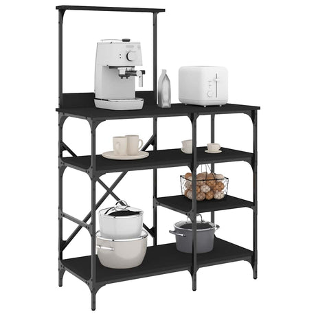 Vidaxx étagère de boulangerie 90x40x132 cm finition bois et métal noir