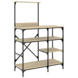Vidaxx étagère de boulangerie 90x40x132 cm finition bois et métal chêne sonoma