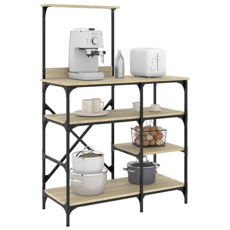 Vidaxx étagère de boulangerie 90x40x132 cm finition bois et métal chêne sonoma