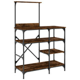 Vidaxx étagère à pâtisserie 90x40x132 cm en bois travaillé et métal chêne fumé