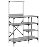 Vidaxx étagère à pâtisserie 90x40x132 cm bois artisanal et métal gris sonoma