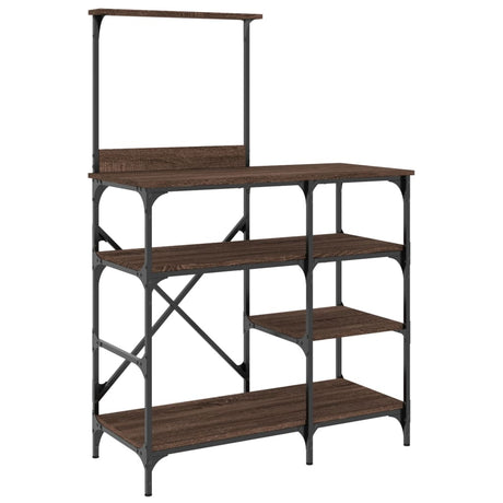 Vidaxx étagère de boulangerie 90x40x132 cm finition bois et métal couleur chêne marron