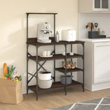 Vidaxx étagère de boulangerie 90x40x132 cm finition bois et métal couleur chêne marron