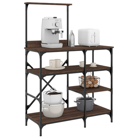 Vidaxx étagère de boulangerie 90x40x132 cm finition bois et métal couleur chêne marron