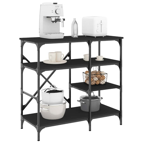 Vidaxx étagère de boulangerie 90x40x84 cm finition bois et métal noir