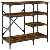 Vidaxx étagère à pâtisserie 90x40x84 cm en bois travaillé et métal chêne fumé
