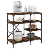 Vidaxx étagère à pâtisserie 90x40x84 cm en bois travaillé et métal chêne fumé