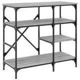 VidaXL étagère de boulanger 90x40x84 cm bois artisanal et métal gris sonoma