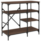 Vidaxl bakers rack 90x40x84 cm processed wood and metal brown oak color