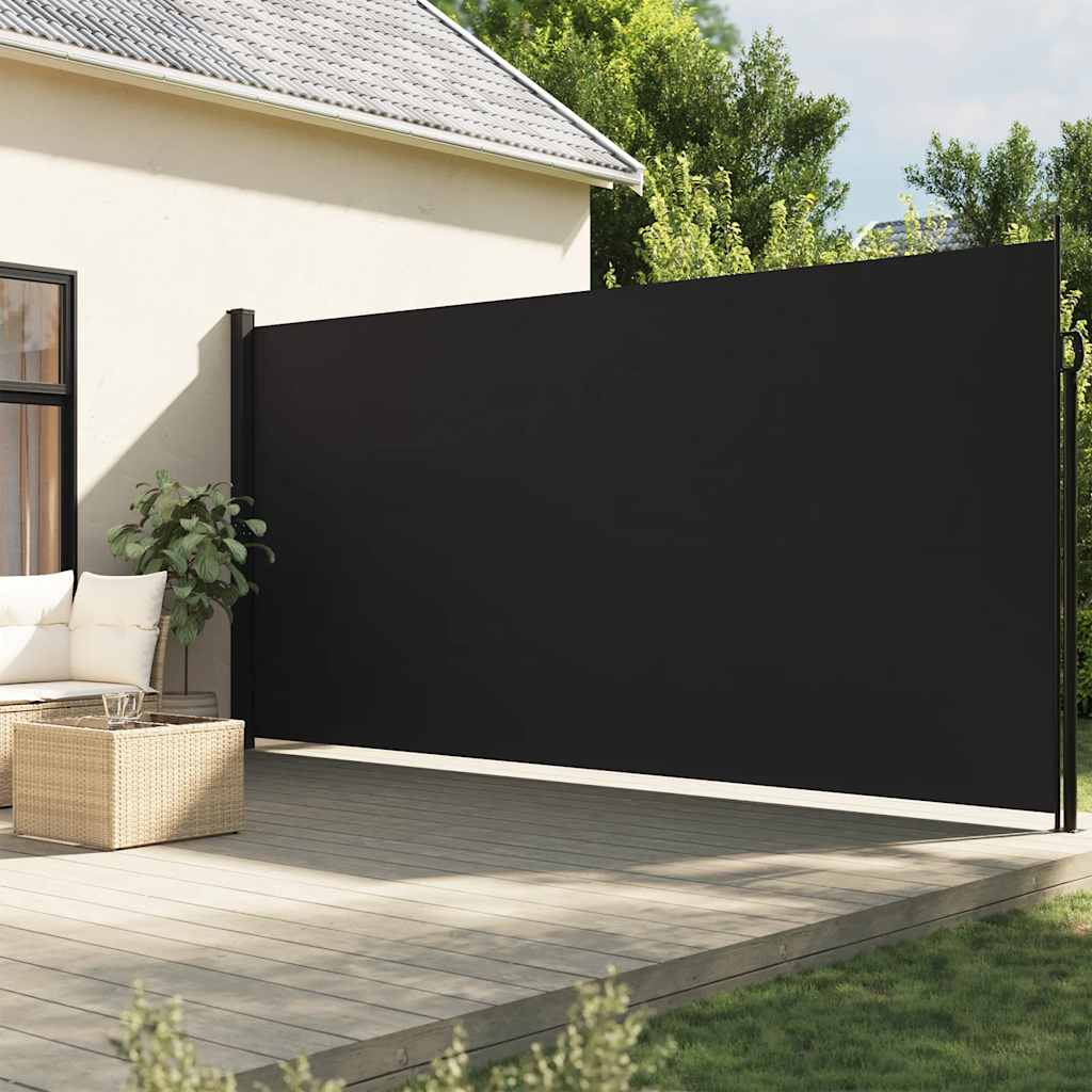 Pare-brise vidaxl extensible 200x500 cm noir