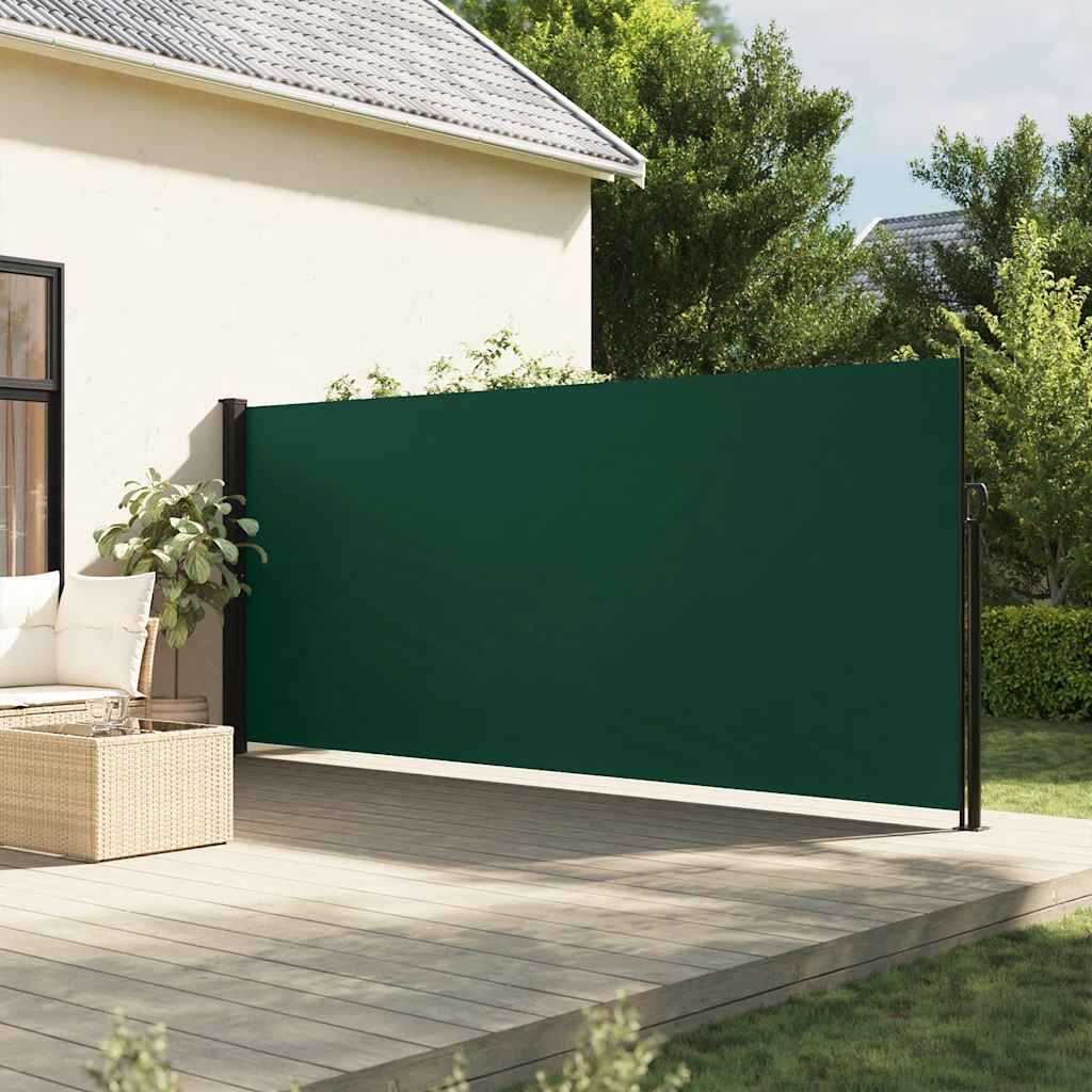 Pare-brise Vidaxl extensible 160x600 cm vert foncé